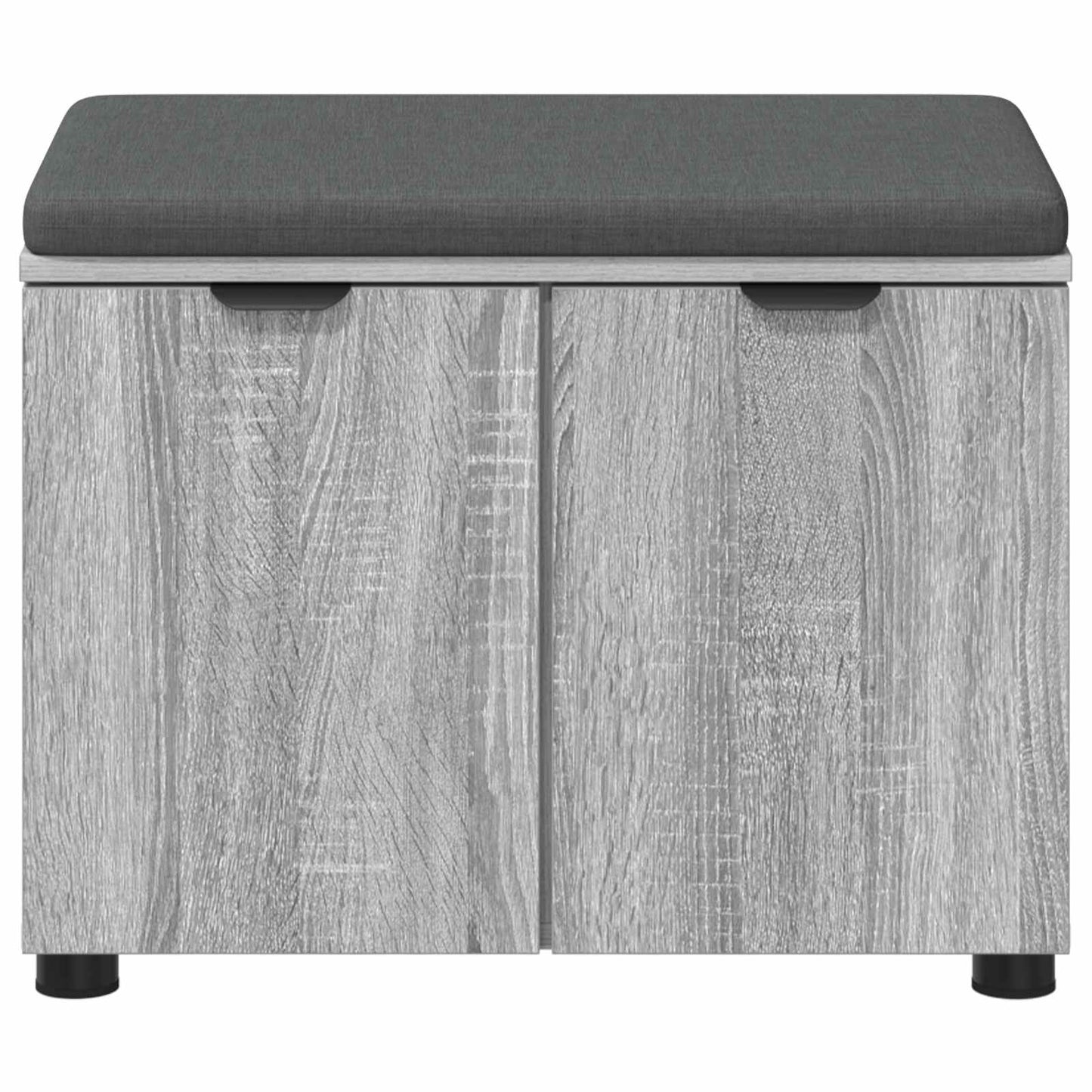 vidaXL Hall Bench with Cushion with Door Grey Sonoma 60 x 38 x 46 cm