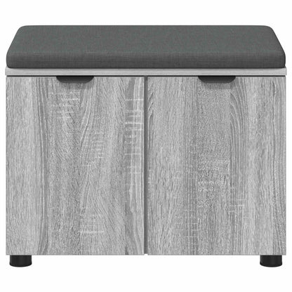 vidaXL Hall Bench with Cushion with Door Grey Sonoma 60 x 38 x 46 cm