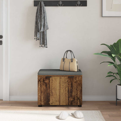 vidaXL Hall Bench Old Wood 60 x 38 x 46 cm Engineered Wood and Fabric