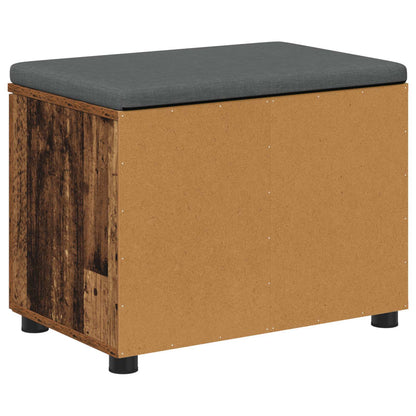 vidaXL Hall Bench Old Wood 60 x 38 x 46 cm Engineered Wood and Fabric