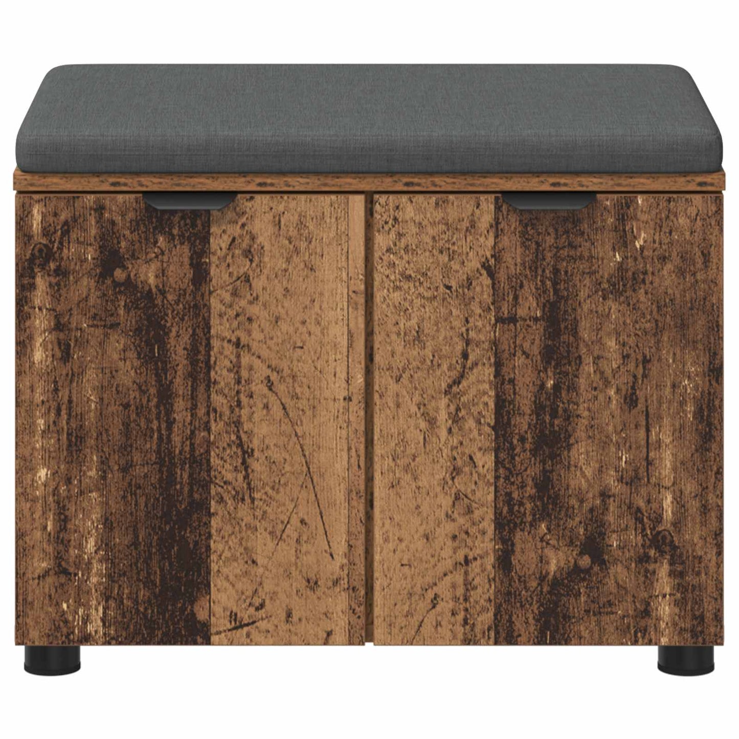 vidaXL Hall Bench Old Wood 60 x 38 x 46 cm Engineered Wood and Fabric