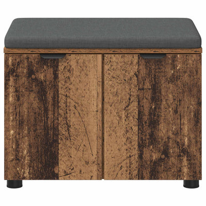 vidaXL Hall Bench Old Wood 60 x 38 x 46 cm Engineered Wood and Fabric