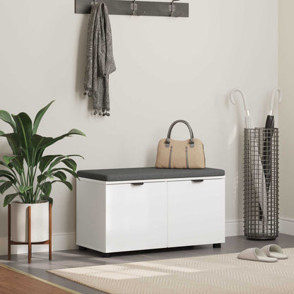 vidaXL Hall Bench White 80 x 38 x 46 cm Engineered Wood and Fabric