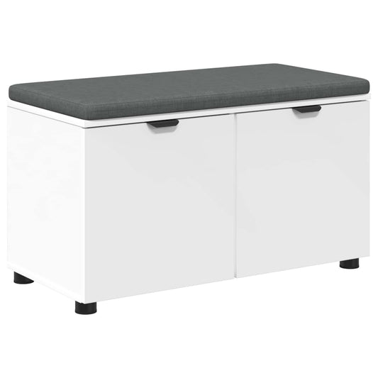 vidaXL Hall Bench White 80 x 38 x 46 cm Engineered Wood and Fabric