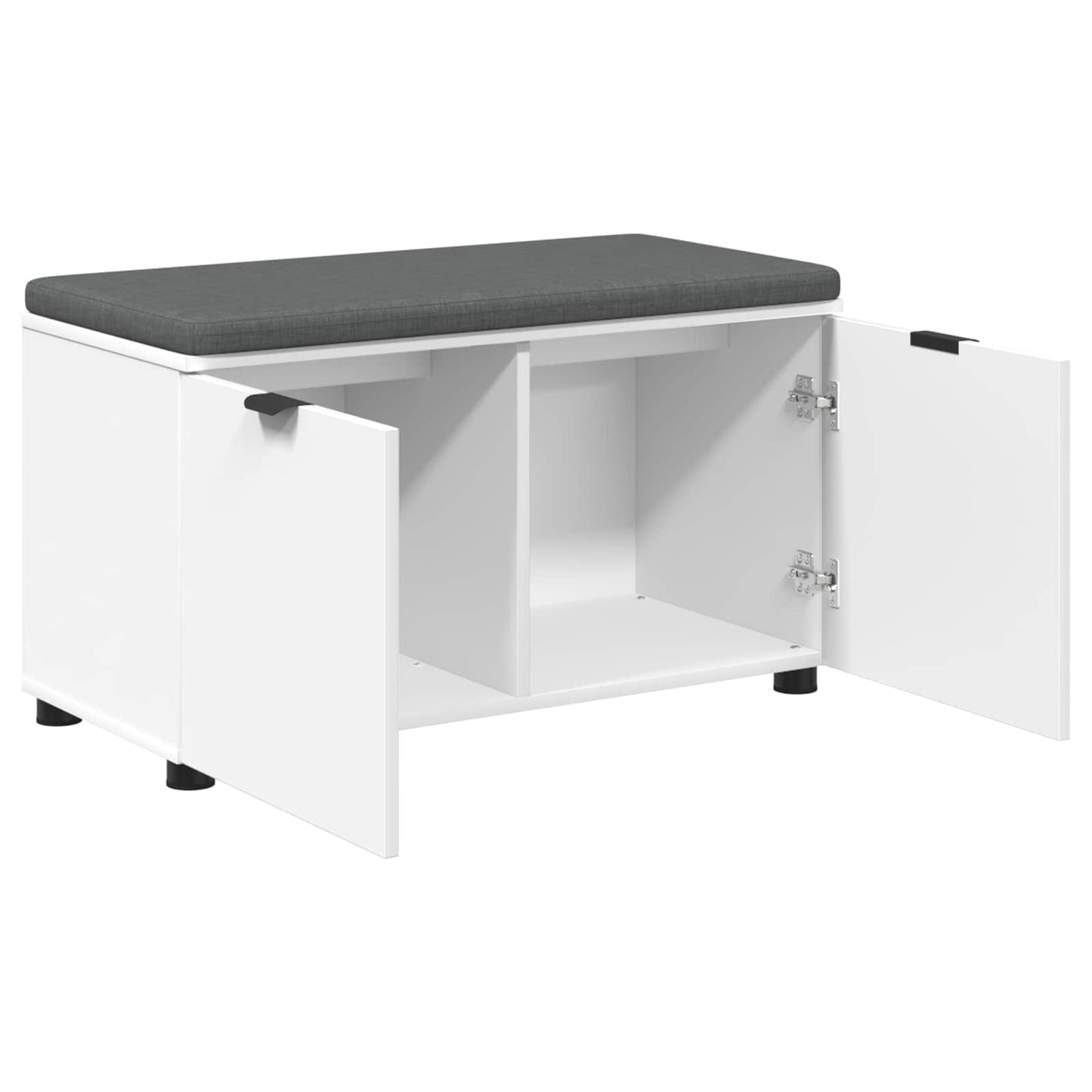 vidaXL Hall Bench White 80 x 38 x 46 cm Engineered Wood and Fabric