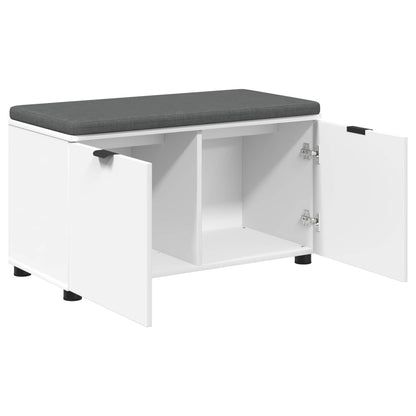 vidaXL Hall Bench White 80 x 38 x 46 cm Engineered Wood and Fabric