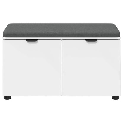 vidaXL Hall Bench White 80 x 38 x 46 cm Engineered Wood and Fabric