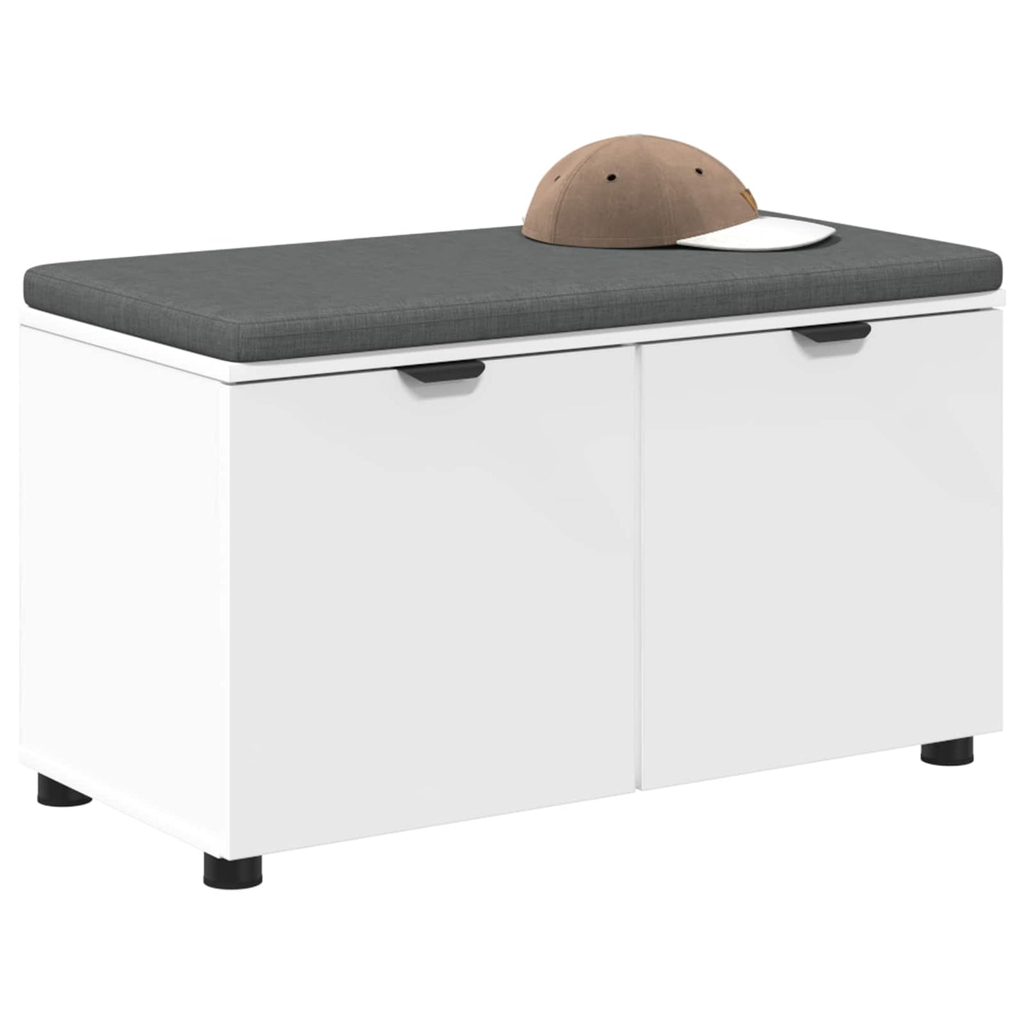 vidaXL Hall Bench White 80 x 38 x 46 cm Engineered Wood and Fabric
