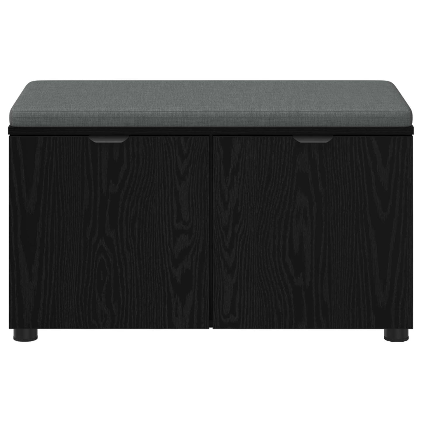 vidaXL Hall Bench Black Oak 80 x 38 x 46 cm Engineered Wood and Fabric