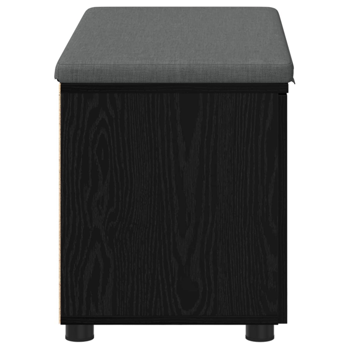 vidaXL Hall Bench Black Oak 80 x 38 x 46 cm Engineered Wood and Fabric