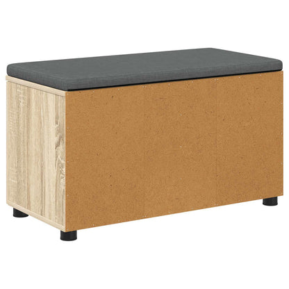 vidaXL Hall Bench with Cushion with Shelf Sonoma Oak 80 x 38 x 46 cm