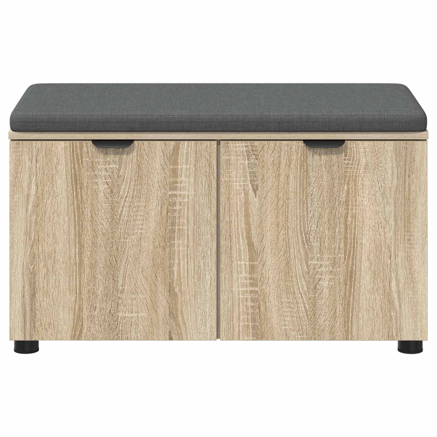 vidaXL Hall Bench with Cushion with Shelf Sonoma Oak 80 x 38 x 46 cm