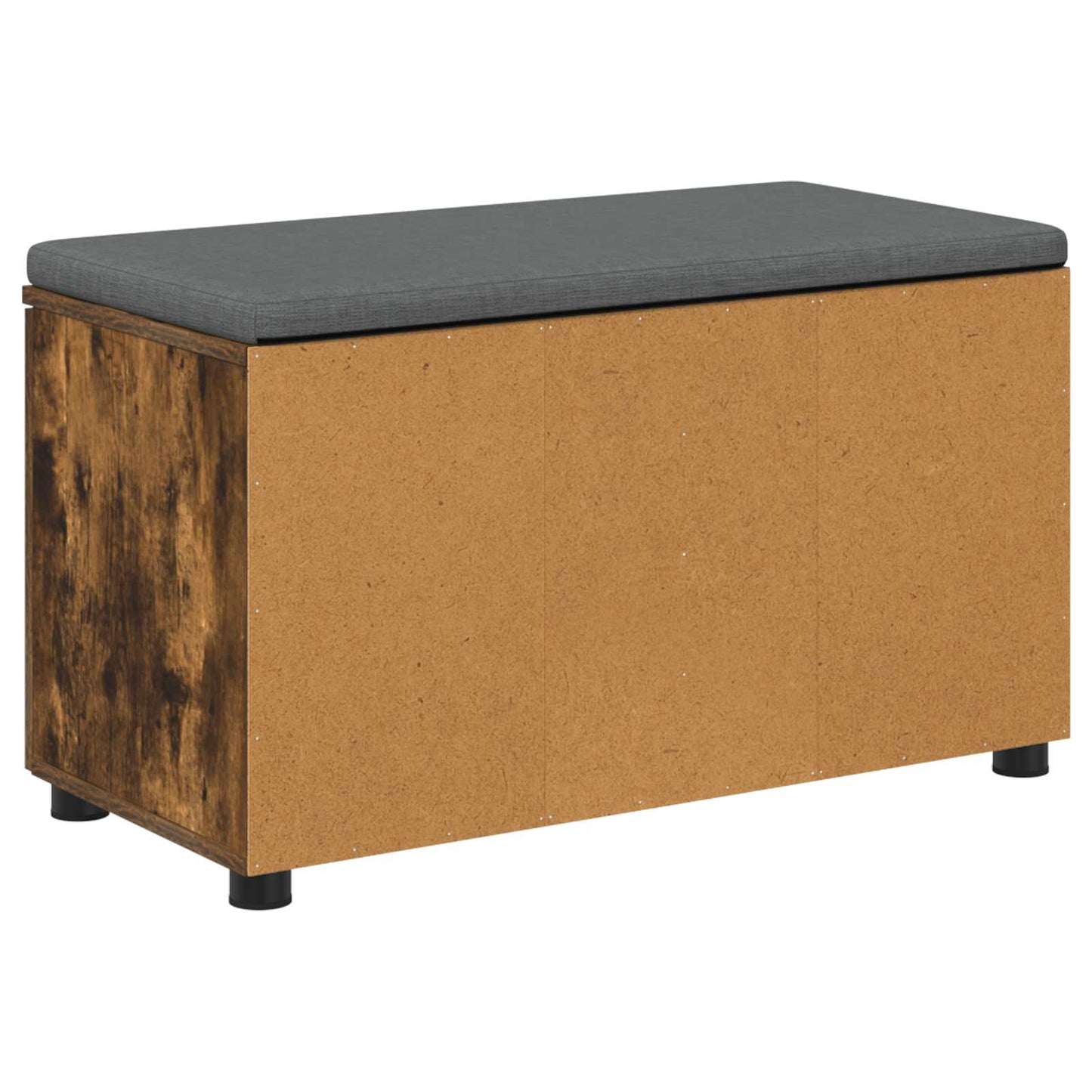 vidaXL Hall Bench with Cushion with Shelf Smoked Oak 80 x 38 x 46 cm