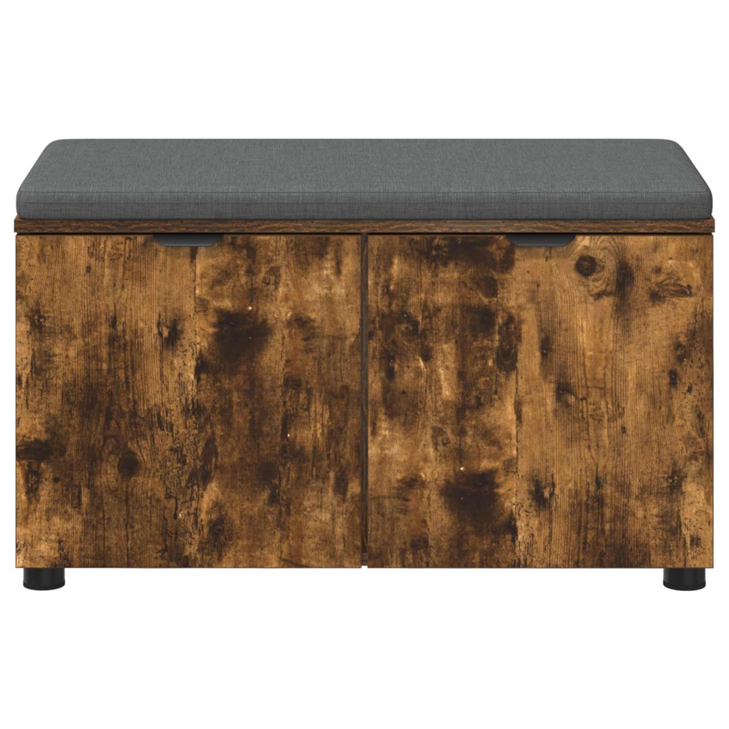 vidaXL Hall Bench with Cushion with Shelf Smoked Oak 80 x 38 x 46 cm