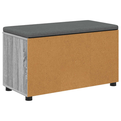 vidaXL Hall Bench with Cushion with Shelf Grey Sonoma 80 x 38 x 46 cm