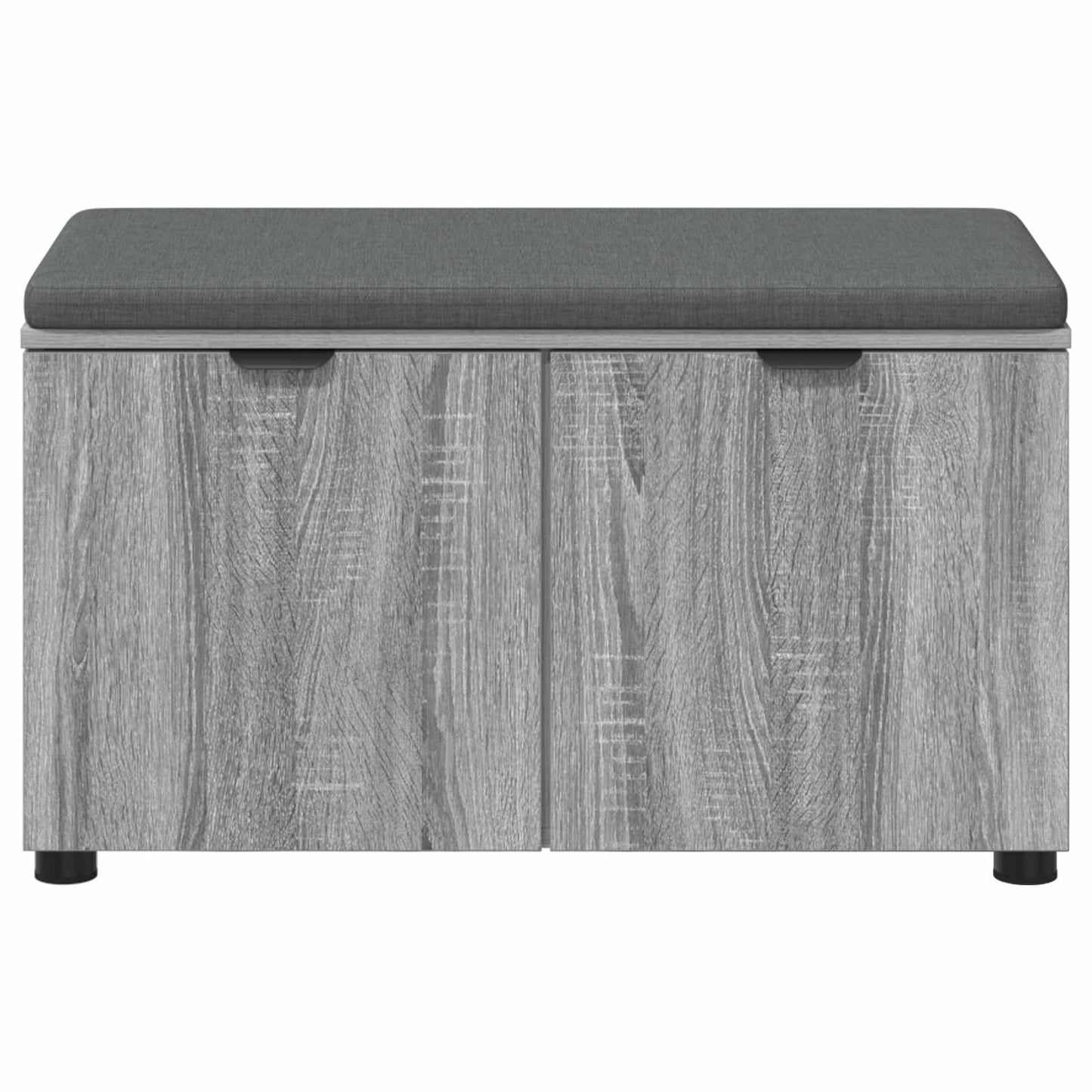 vidaXL Hall Bench with Cushion with Shelf Grey Sonoma 80 x 38 x 46 cm