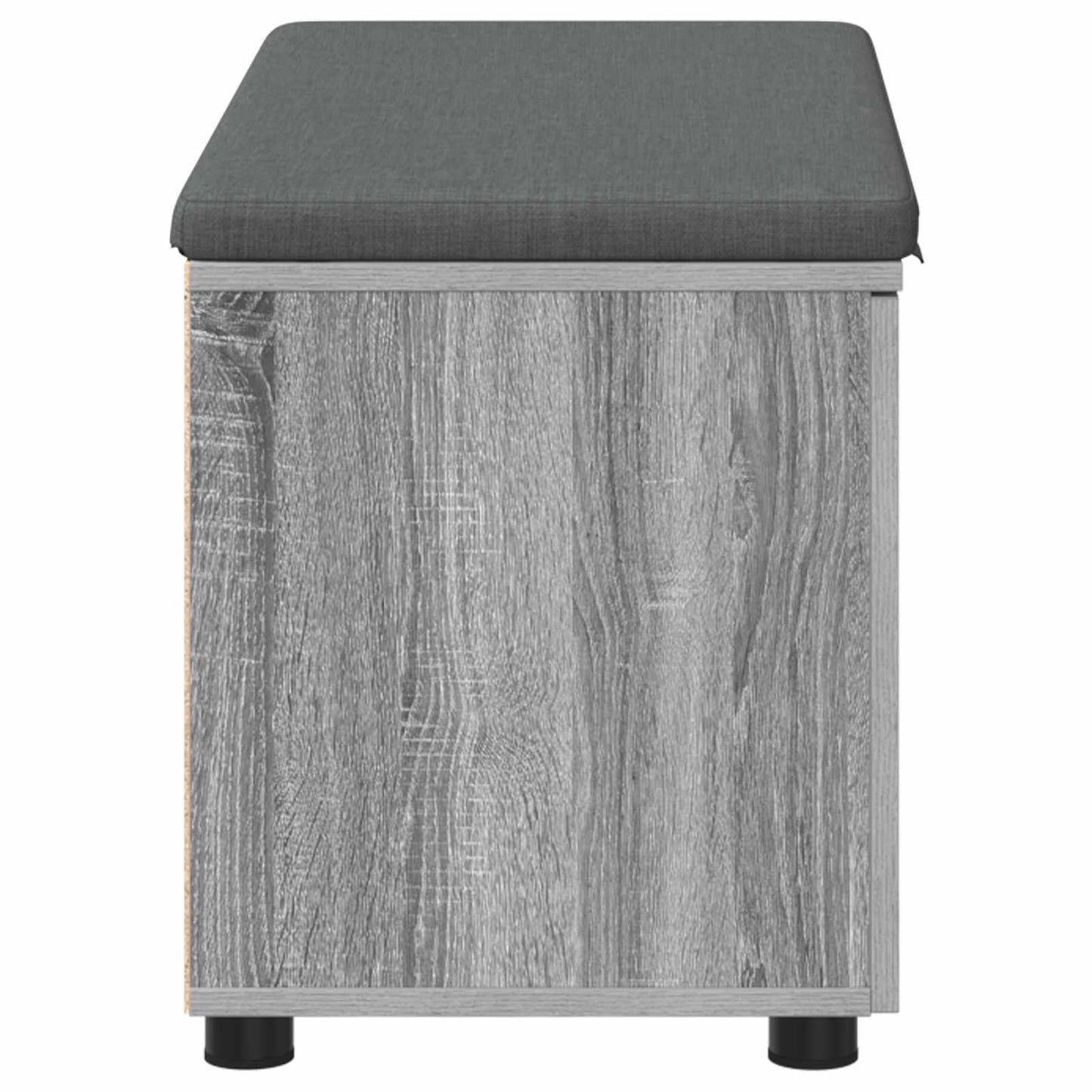 vidaXL Hall Bench with Cushion with Shelf Grey Sonoma 80 x 38 x 46 cm