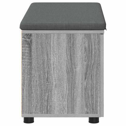 vidaXL Hall Bench with Cushion with Shelf Grey Sonoma 80 x 38 x 46 cm