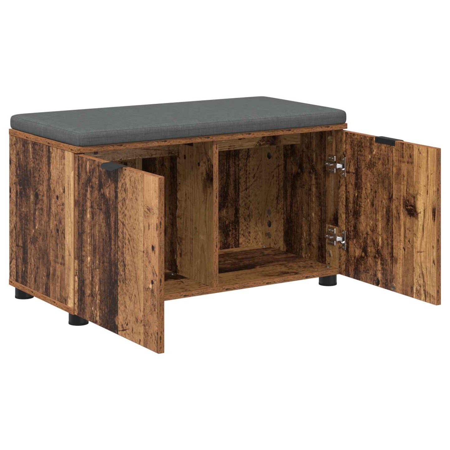 vidaXL Hall Bench Old Wood 80 x 38 x 46 cm Engineered Wood and Fabric