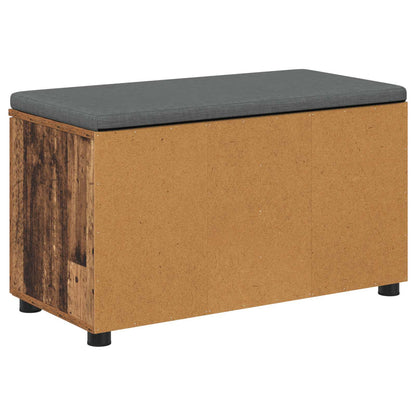 vidaXL Hall Bench Old Wood 80 x 38 x 46 cm Engineered Wood and Fabric