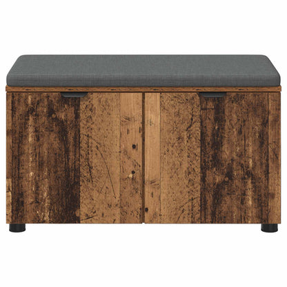 vidaXL Hall Bench Old Wood 80 x 38 x 46 cm Engineered Wood and Fabric