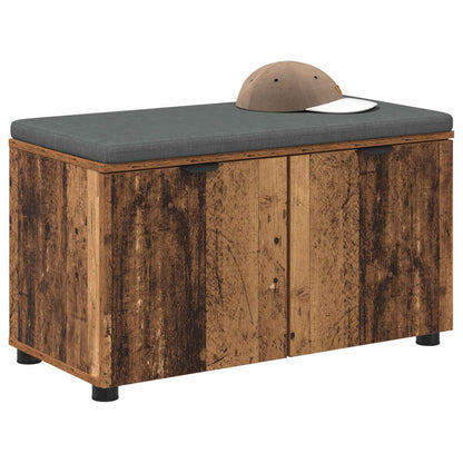 vidaXL Hall Bench Old Wood 80 x 38 x 46 cm Engineered Wood and Fabric