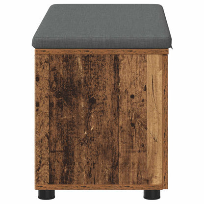 vidaXL Hall Bench Old Wood 80 x 38 x 46 cm Engineered Wood and Fabric