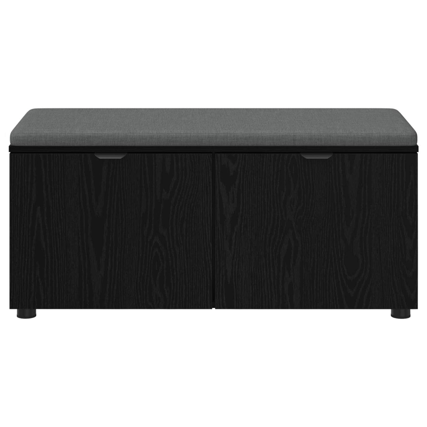vidaXL Hall Bench with Cushion with Shelf Black Oak 100 x 38 x 46 cm