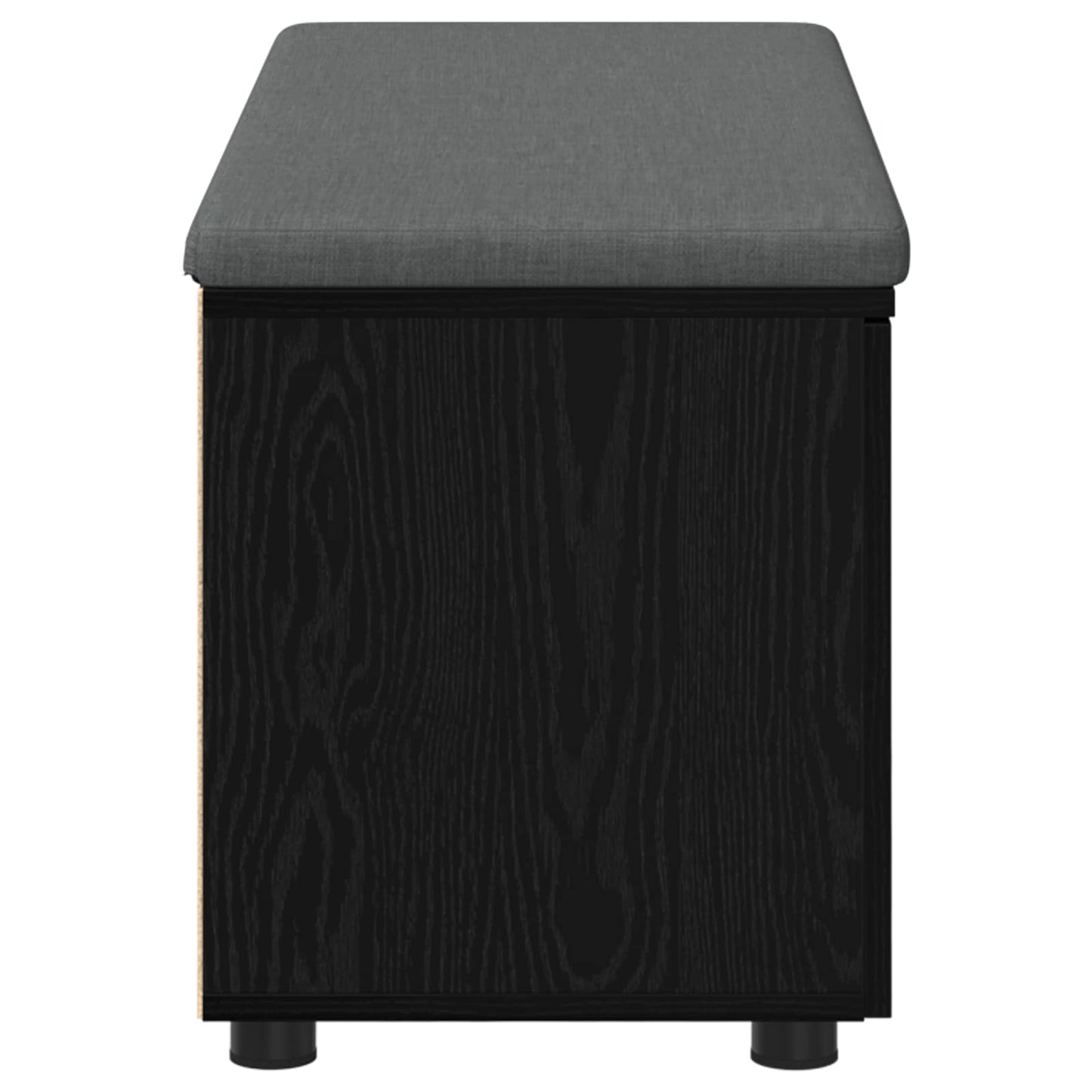 vidaXL Hall Bench with Cushion with Shelf Black Oak 100 x 38 x 46 cm