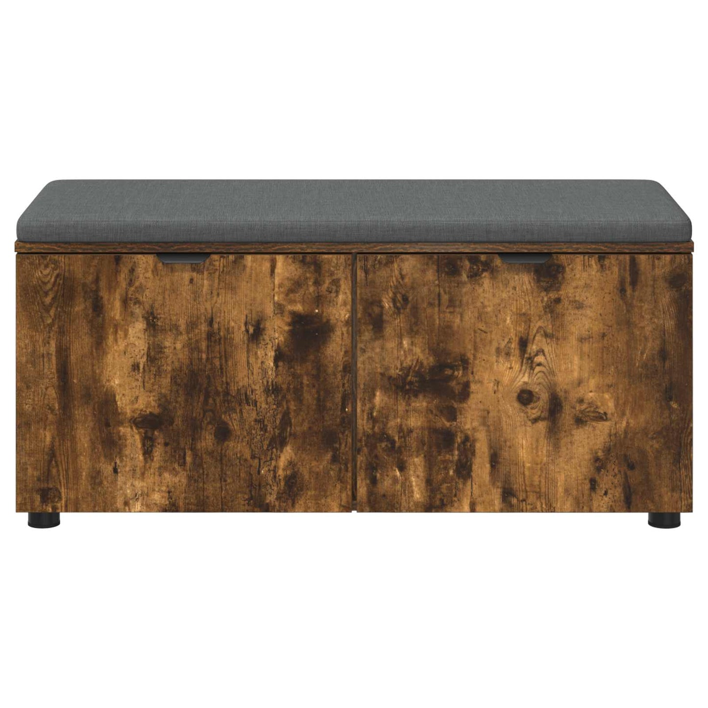 vidaXL Hall Bench with Cushion with Door Smoked Oak 100 x 38 x 46 cm