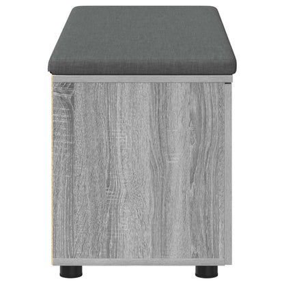 vidaXL Hall Bench with Cushion with Door Grey Sonoma 100 x 38 x 46 cm