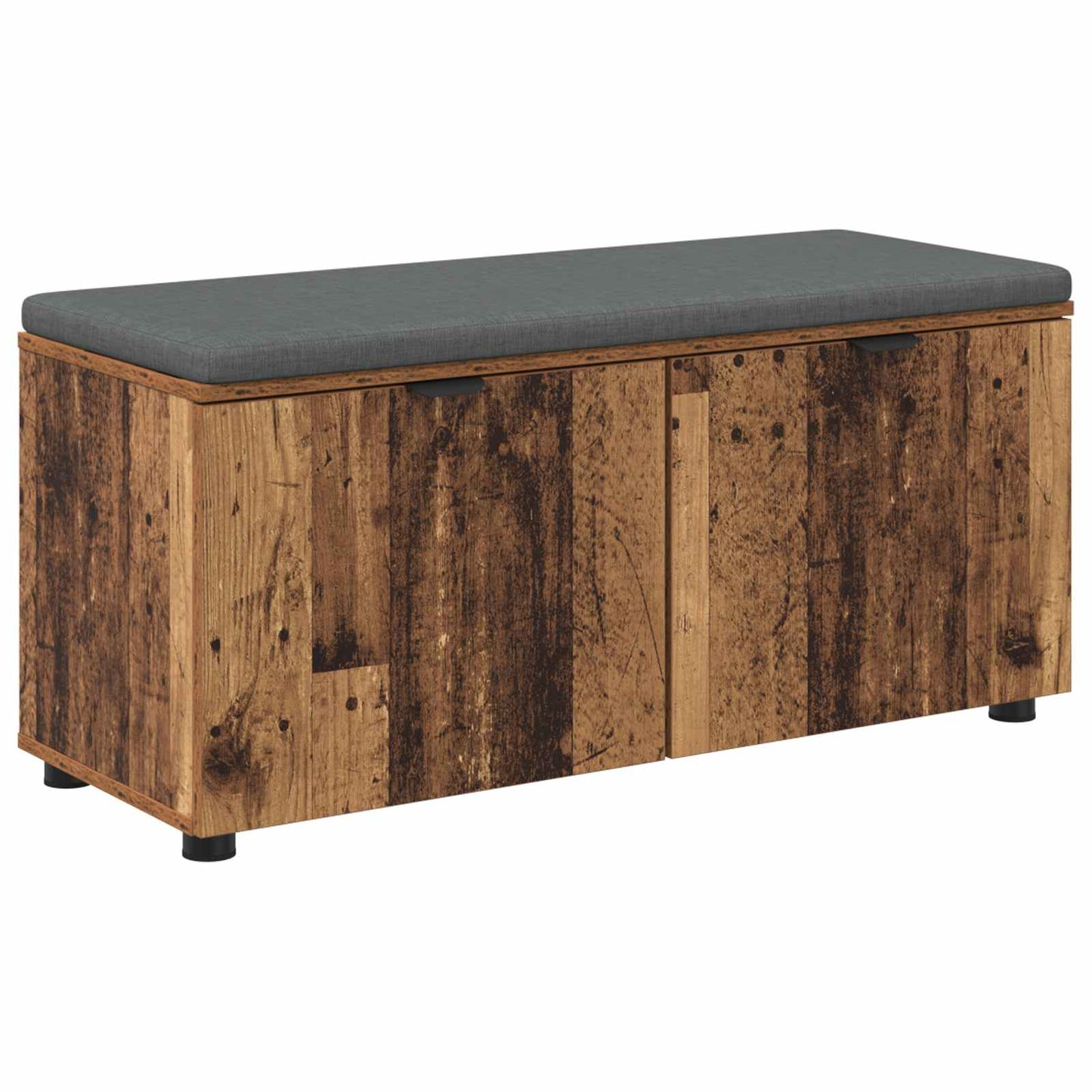 vidaXL Hall Bench Old Wood 100 x 38 x 46 cm Engineered Wood and Fabric