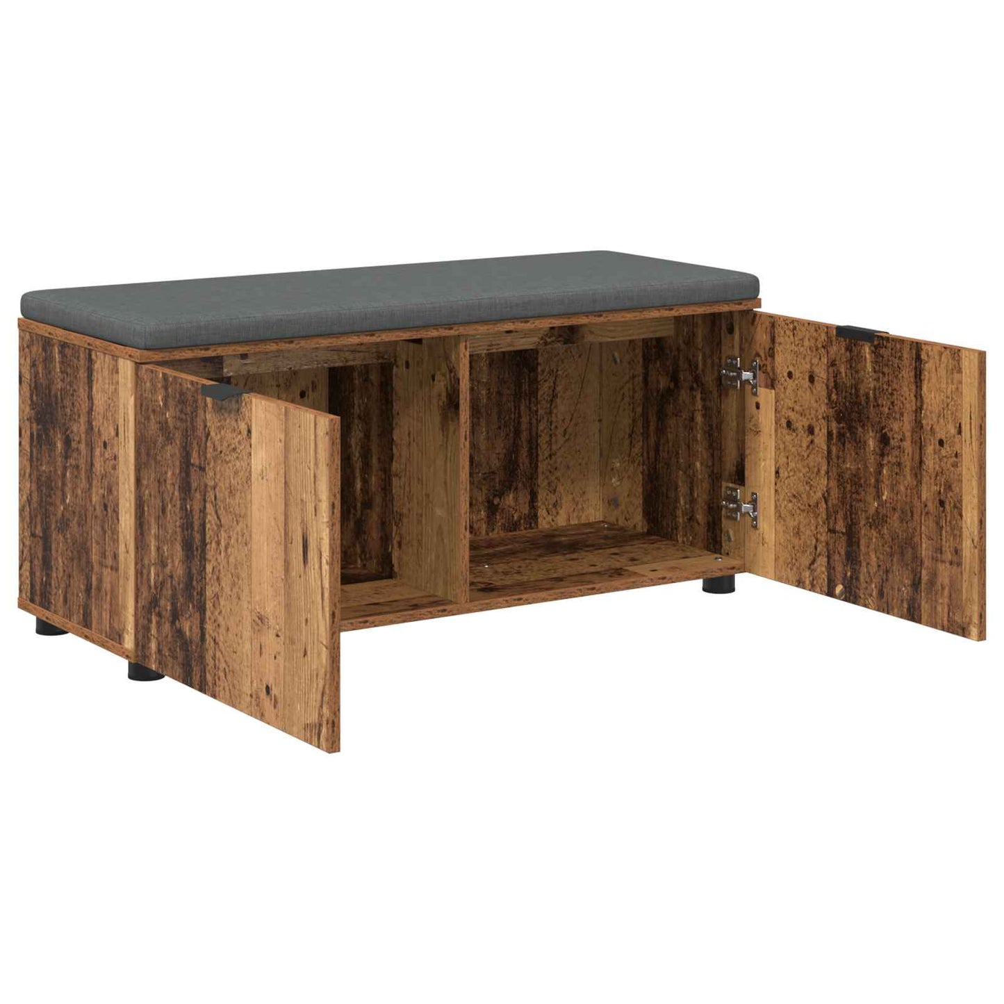 vidaXL Hall Bench Old Wood 100 x 38 x 46 cm Engineered Wood and Fabric