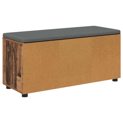 vidaXL Hall Bench Old Wood 100 x 38 x 46 cm Engineered Wood and Fabric
