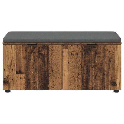 vidaXL Hall Bench Old Wood 100 x 38 x 46 cm Engineered Wood and Fabric