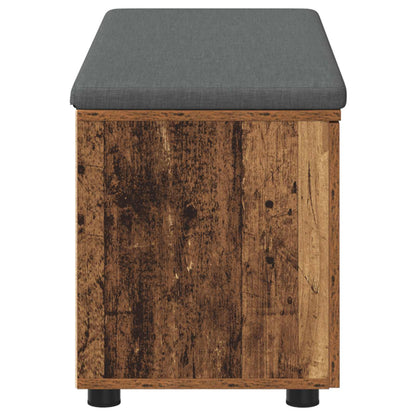 vidaXL Hall Bench Old Wood 100 x 38 x 46 cm Engineered Wood and Fabric