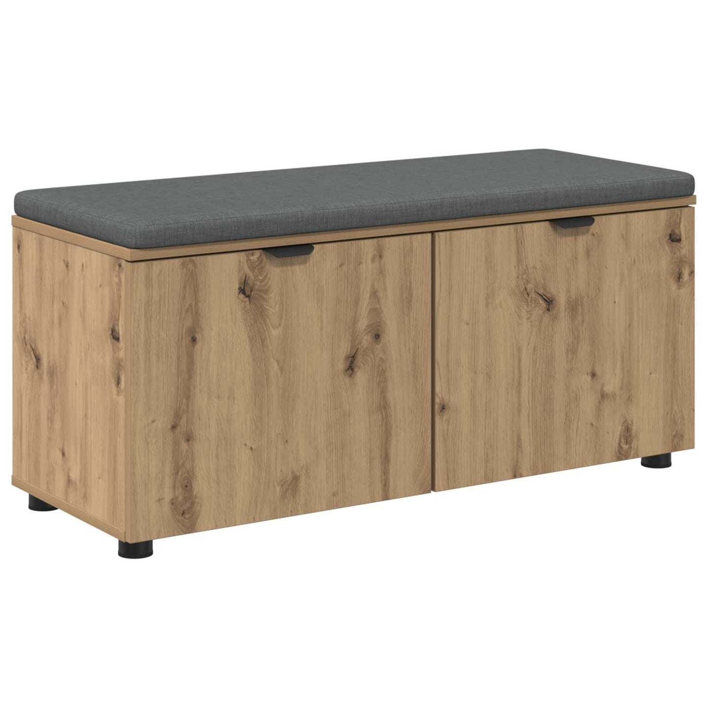 vidaXL Hall Bench with Cushion with Door Artisan Oak 100 x 38 x 46 cm