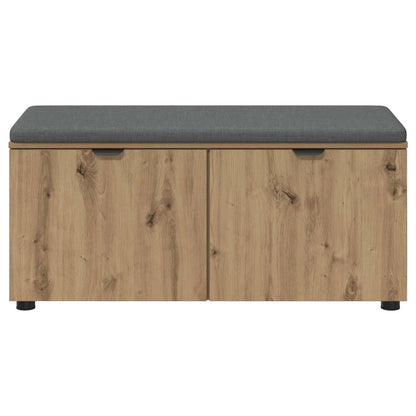 vidaXL Hall Bench with Cushion with Door Artisan Oak 100 x 38 x 46 cm