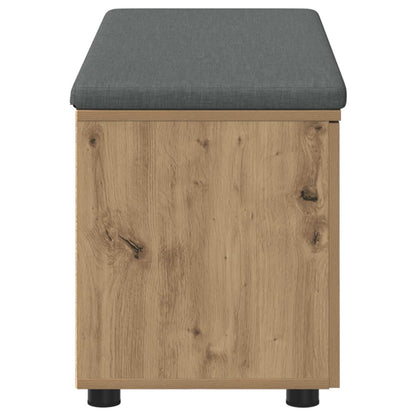 vidaXL Hall Bench with Cushion with Door Artisan Oak 100 x 38 x 46 cm