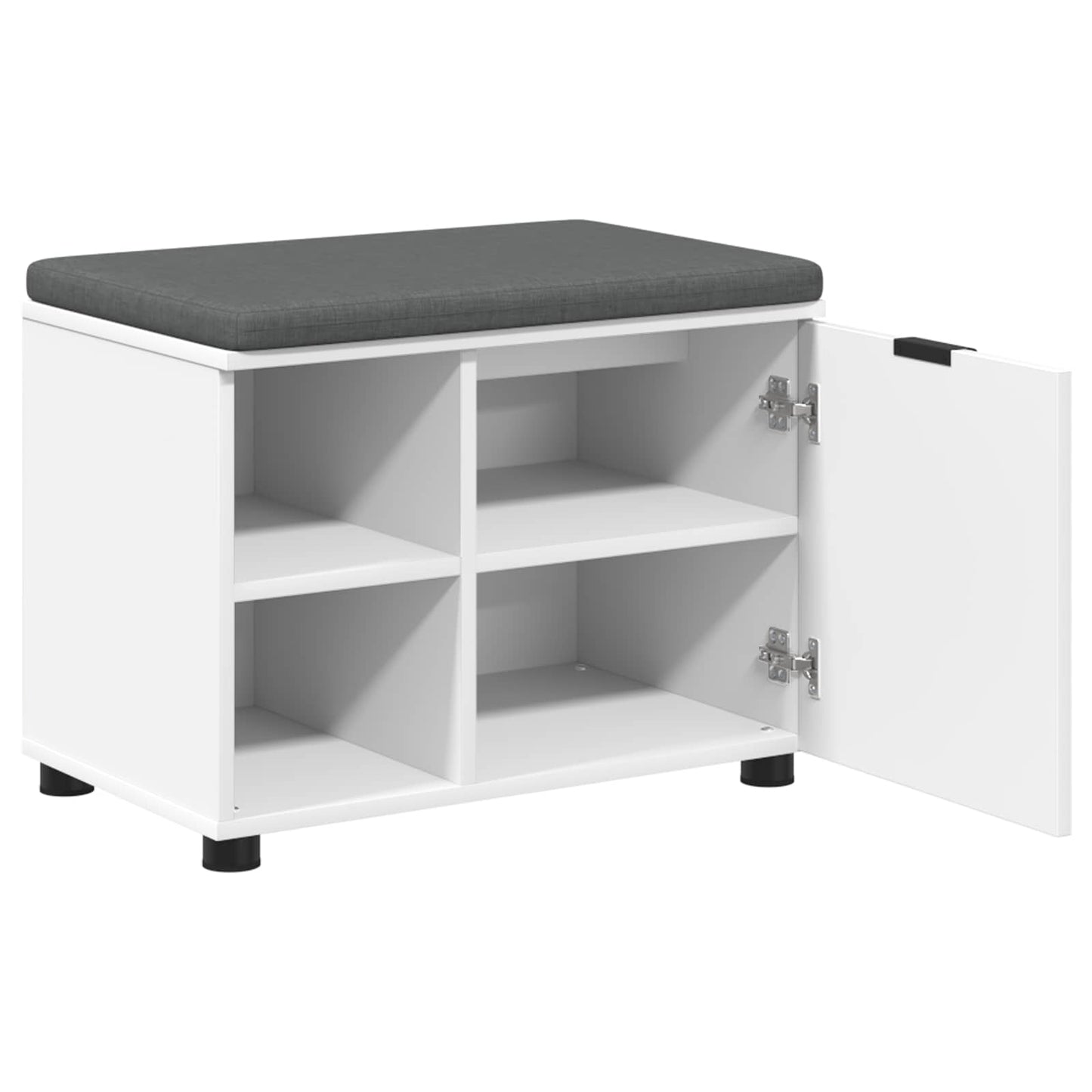 vidaXL Hall Bench White 60 x 38 x 46 cm Engineered Wood and Fabric
