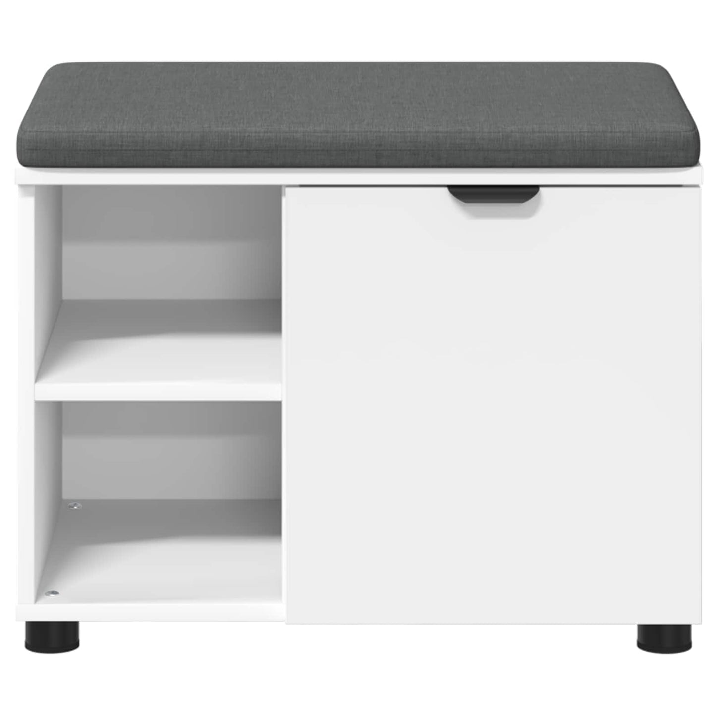 vidaXL Hall Bench White 60 x 38 x 46 cm Engineered Wood and Fabric