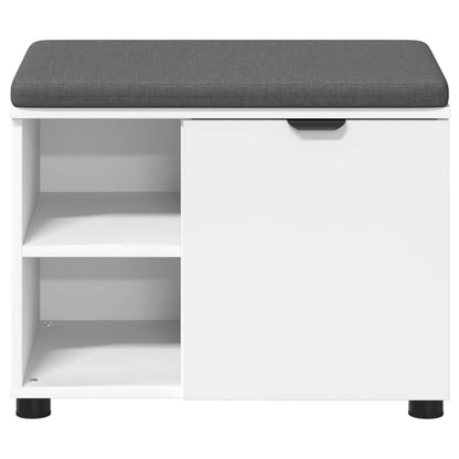 vidaXL Hall Bench White 60 x 38 x 46 cm Engineered Wood and Fabric