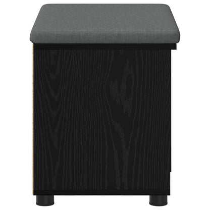 vidaXL Hall Bench Black Oak 60 x 38 x 46 cm Engineered Wood and Fabric