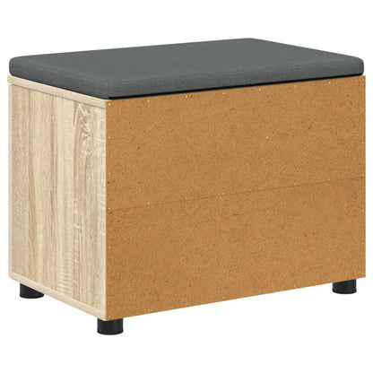 vidaXL Hall Bench with Cushion with Shelf Sonoma Oak 60 x 38 x 46 cm