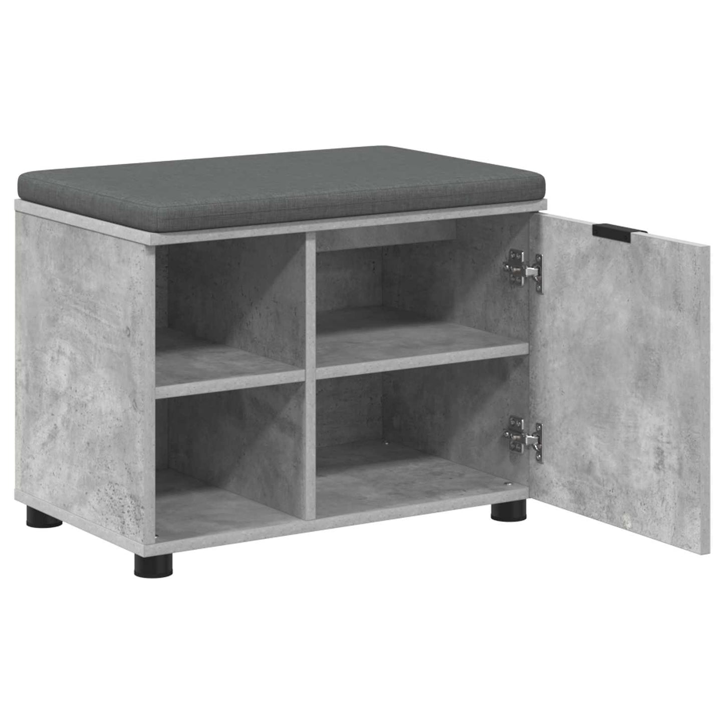 vidaXL Hall Bench with Cushion with Door Concrete Grey 60 x 38 x 46 cm