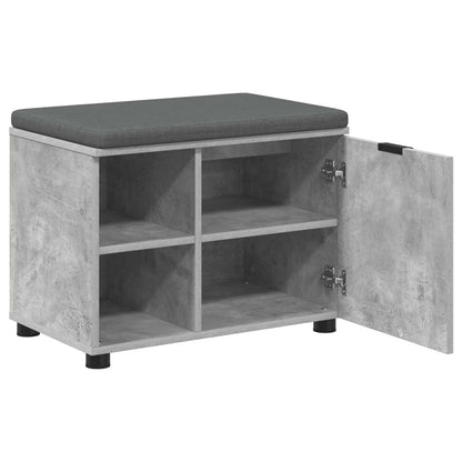 vidaXL Hall Bench with Cushion with Door Concrete Grey 60 x 38 x 46 cm