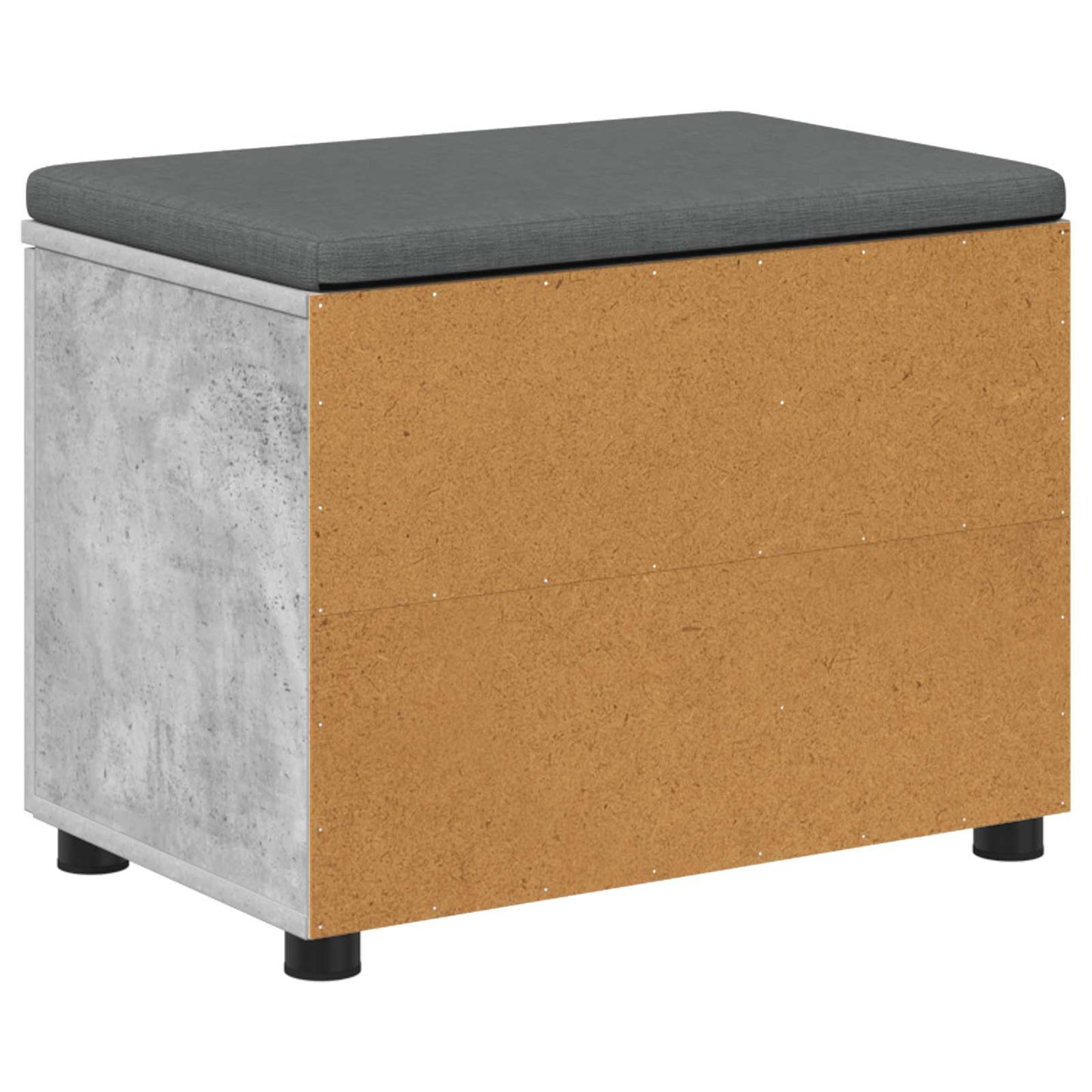vidaXL Hall Bench with Cushion with Door Concrete Grey 60 x 38 x 46 cm