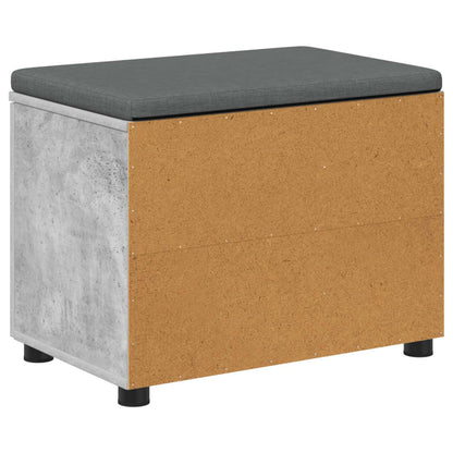 vidaXL Hall Bench with Cushion with Door Concrete Grey 60 x 38 x 46 cm