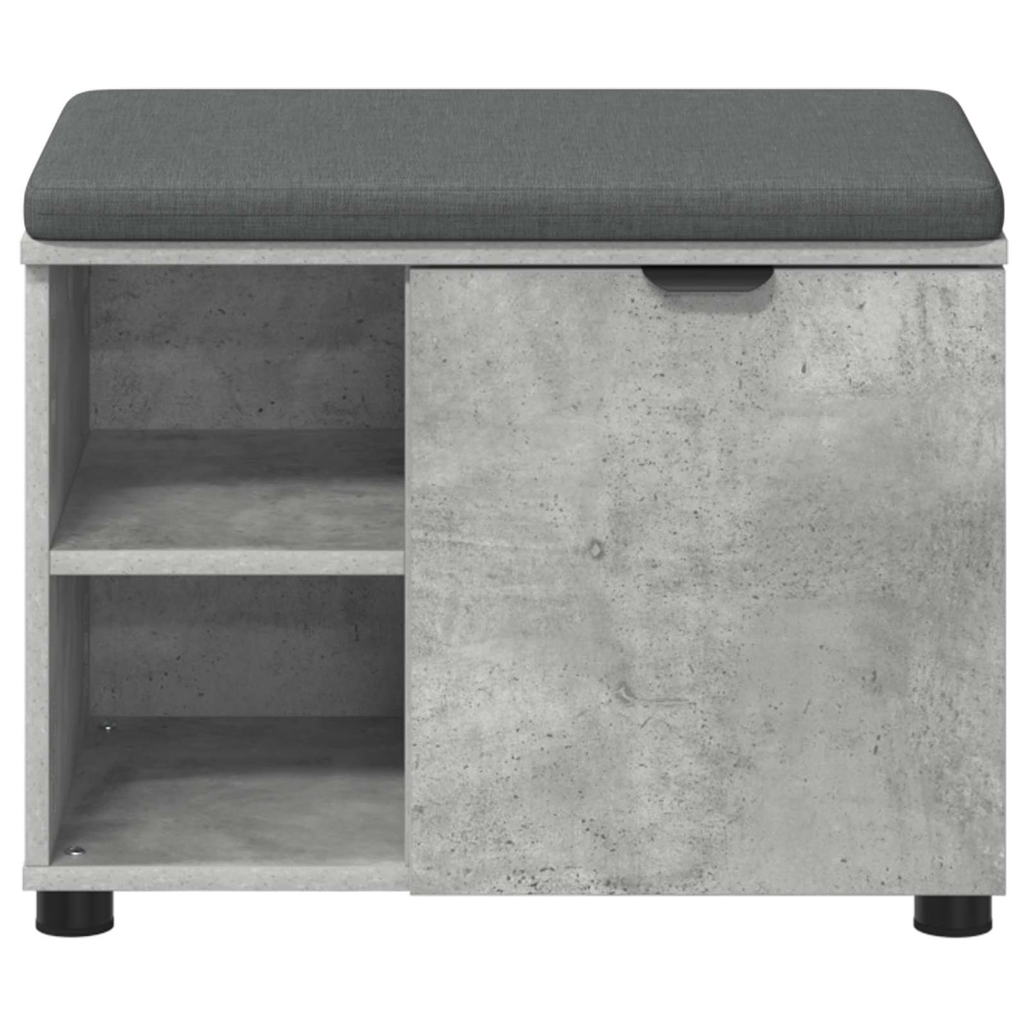 vidaXL Hall Bench with Cushion with Door Concrete Grey 60 x 38 x 46 cm