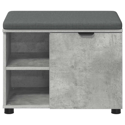 vidaXL Hall Bench with Cushion with Door Concrete Grey 60 x 38 x 46 cm